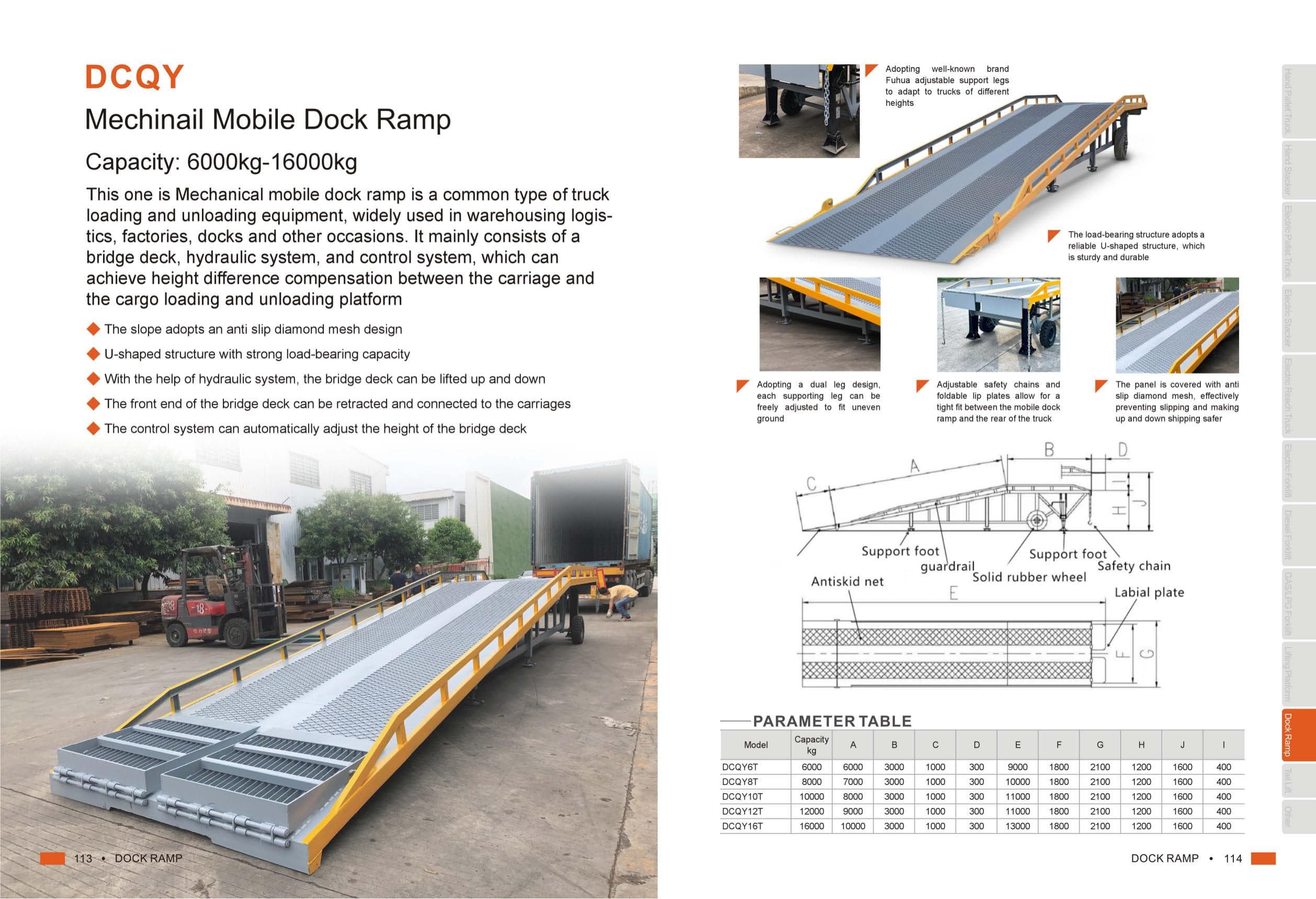 DCQY Mechanical Mobile Dock Ramp