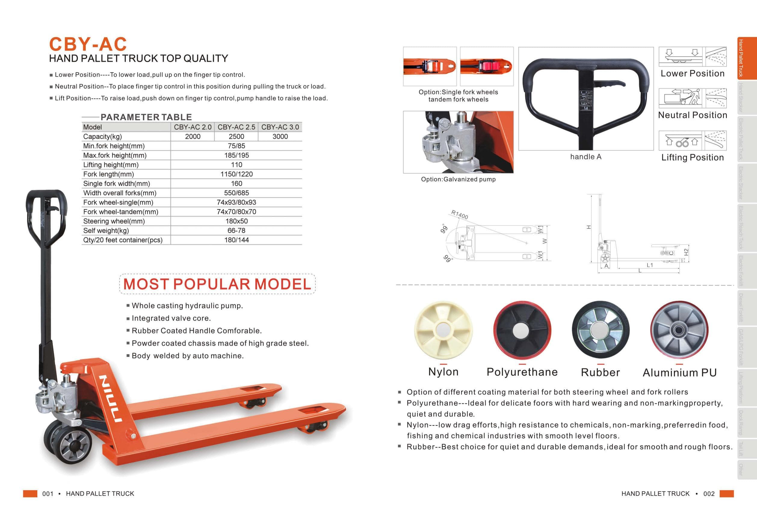 CBY-AC Hand Pallet Truck